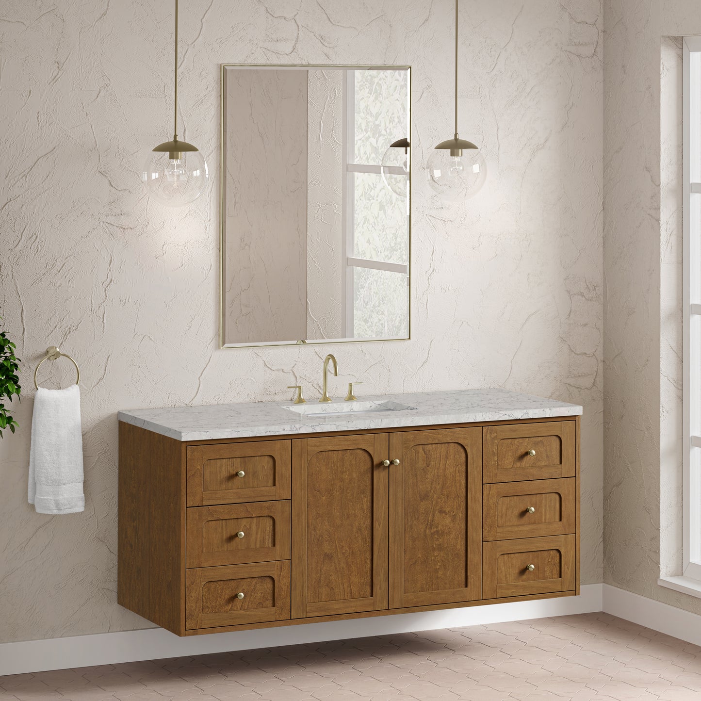 James Martin Laurent 60" Single Vanity with 3 CM Countertop & FreePower Wireless Charger