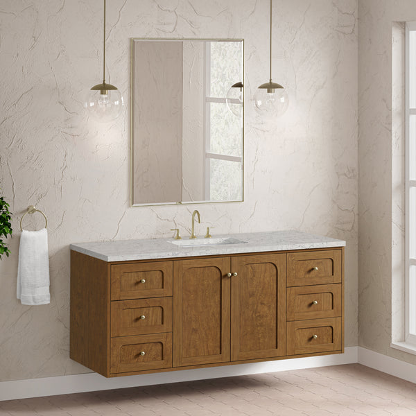 James Martin Laurent 60" Single Vanity with 3 CM Countertop & FreePower Wireless Charger