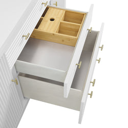 James Martin Myrrin 60" Double Vanity with Single Hole 3 CM White Zeus Silestone Top & Backsplash