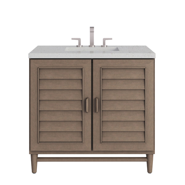 James Martin Portland 36" Single Vanity Whitewashed Walnut with 3 CM Countertop