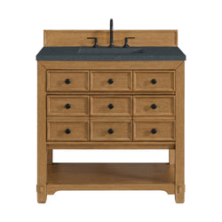 James Martin Malibu 36" Single Vanity, Amber Birch w/ 3 CM Counter Top - Luxe Bathroom Vanities