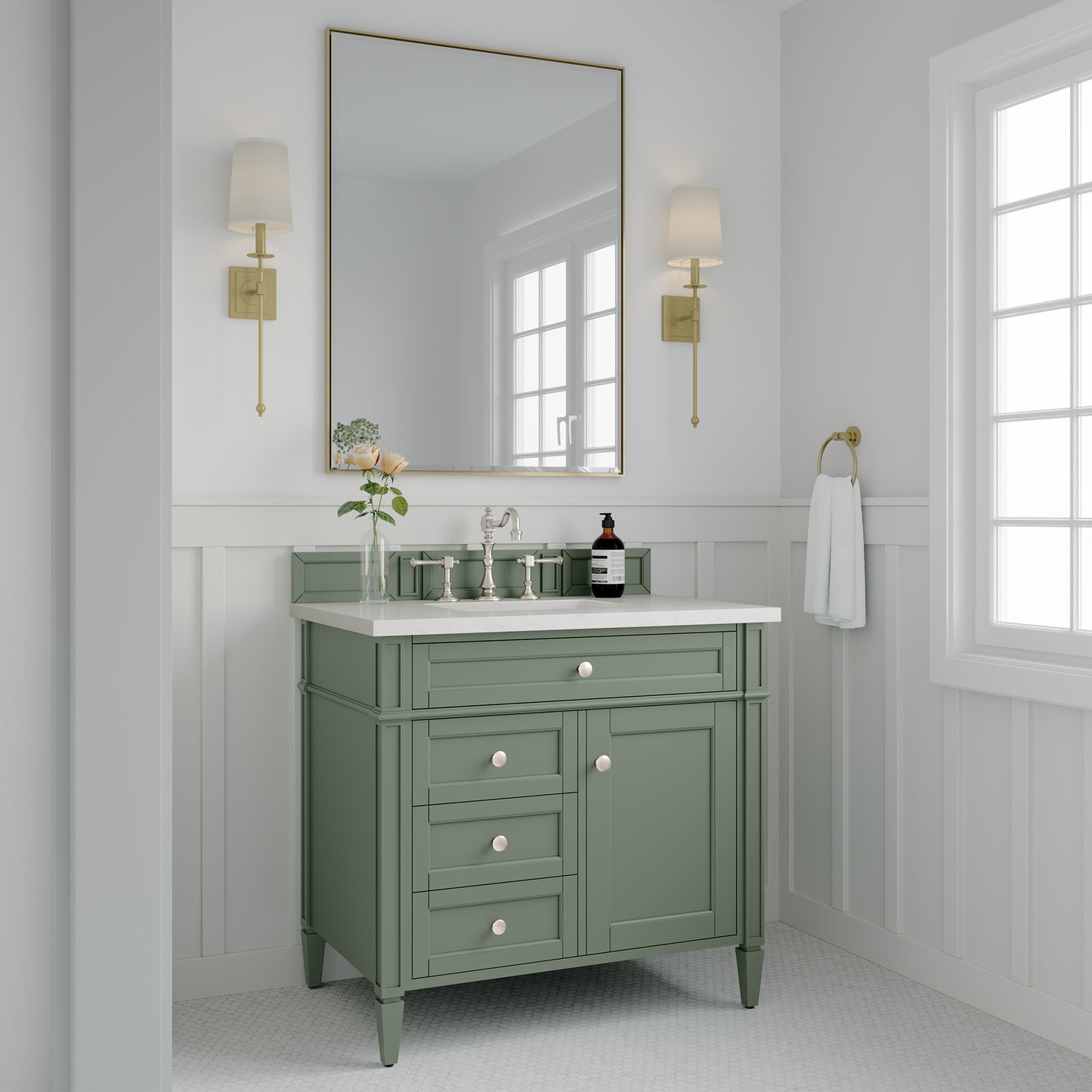 James Martin Brittany 36" Single Vanity with 3 Countertop