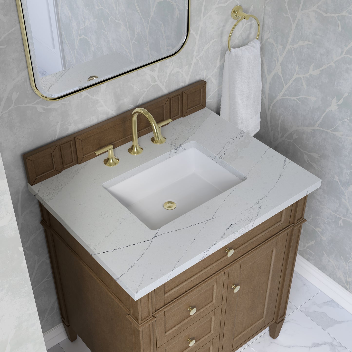 James Martin Brittany 30" Single Vanity with 3 CM Countertop