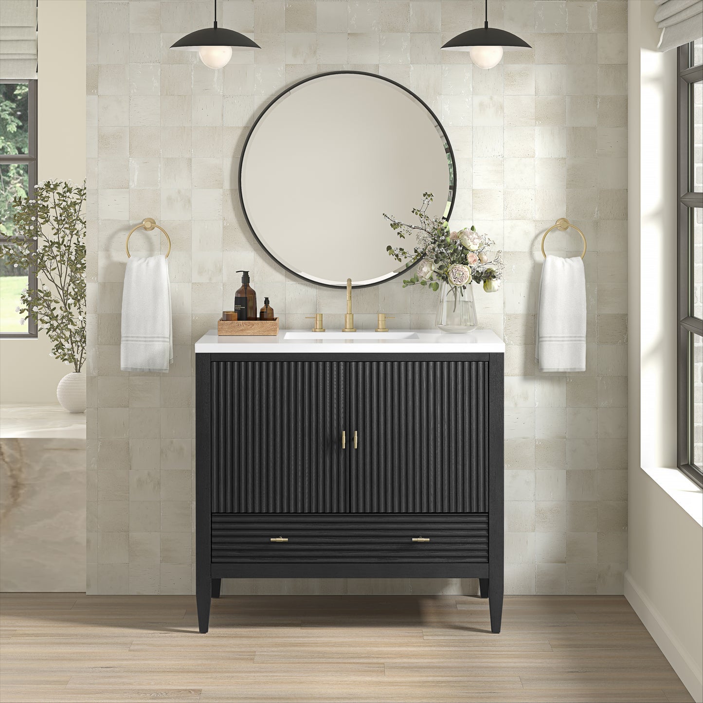 James Martin Myrrin 36" Single Vanity with 3 CM Countertop