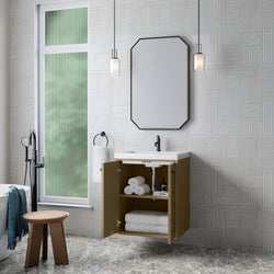 James Martin Chianti Single Vanity with White Glossy Composite Stone Top