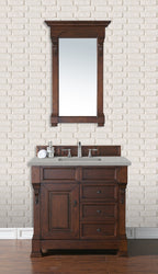 James Martin Brookfield 36" Single Vanity, Warm Cherry with 3 CM Top - Luxe Bathroom Vanities