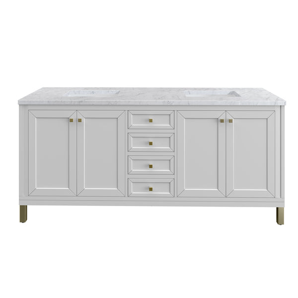 James Martin Chicago 72" Double Vanity with 3 CM Countertop