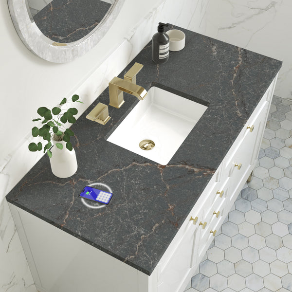 James Martin Chicago 48" Single Vanity with 3 CM Countertop & FreePower Wireless Charger
