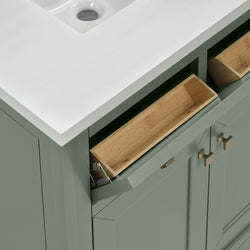 James Martin Chicago 30" Single Vanity with Single Hole 3CM White Zeus Silestone Top & Backsplash