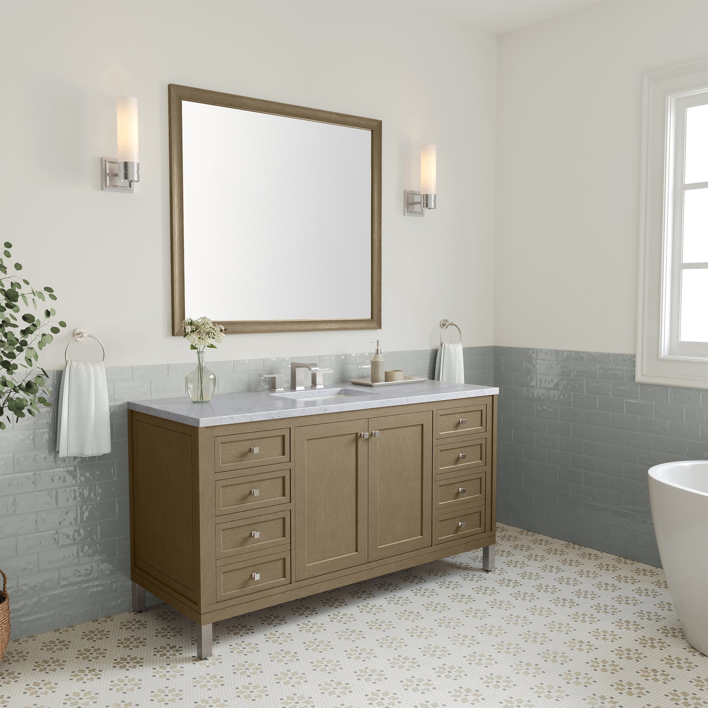James Martin Chicago 60" Single Vanity with 3 CM Countertop
