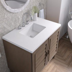 James Martin Portland 36" Single Vanity Whitewashed Walnut with 3 CM Countertop