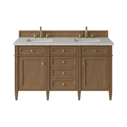 James Martin Brittany 60" Double Vanity with 3 CM Countertop & FreePower Wireless Charger