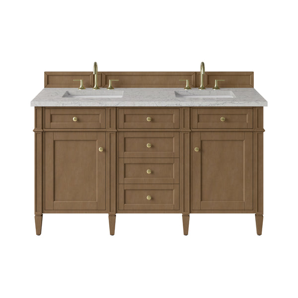 James Martin Brittany 60" Double Vanity with 3 CM Countertop & FreePower Wireless Charger