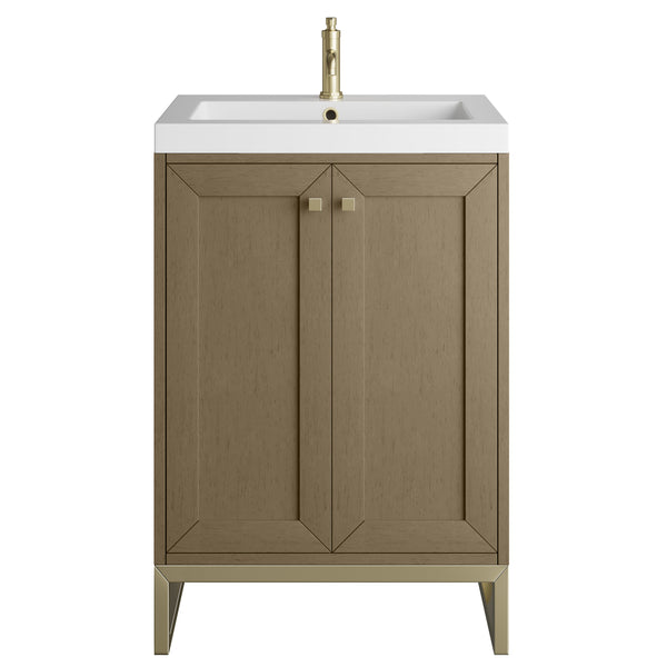 James Martin Chianti Single Vanity with White Glossy Composite Stone Top