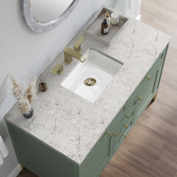 James Martin Chicago 48" Single Vanity, Smokey Celadon - Luxe Bathroom Vanities