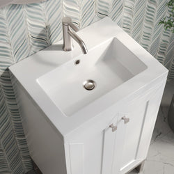 James Martin Chianti Single Vanity with White Glossy Composite Stone Top