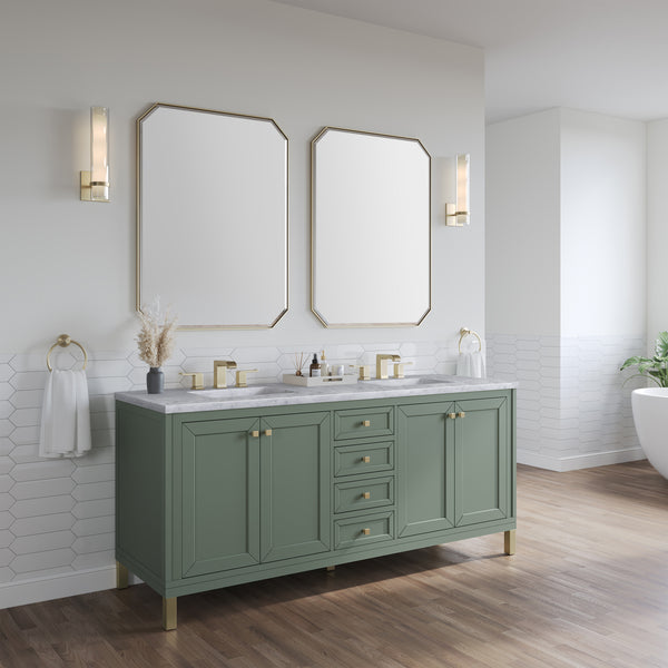 James Martin Chicago 72" Double Vanity with 3 CM Countertop