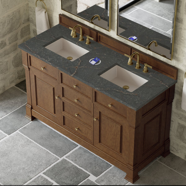 James Martin Brookfield 60" Double Vanity with 3 CM Countertop & FreePower Wireless Charger