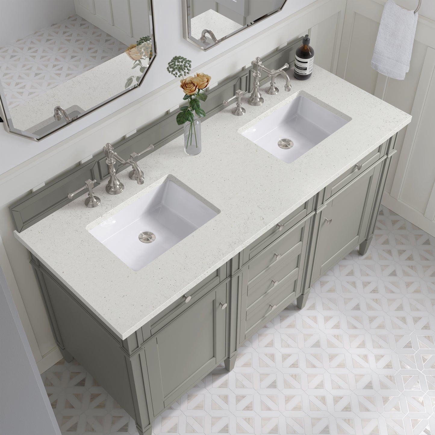 James Martin Brittany 60" Double Vanity with 3 CM Countertop