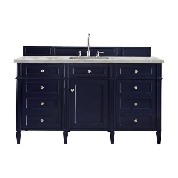 James Martin Brittany 60" Single Vanity with 3 CM Countertop & FreePower Wireless Charger