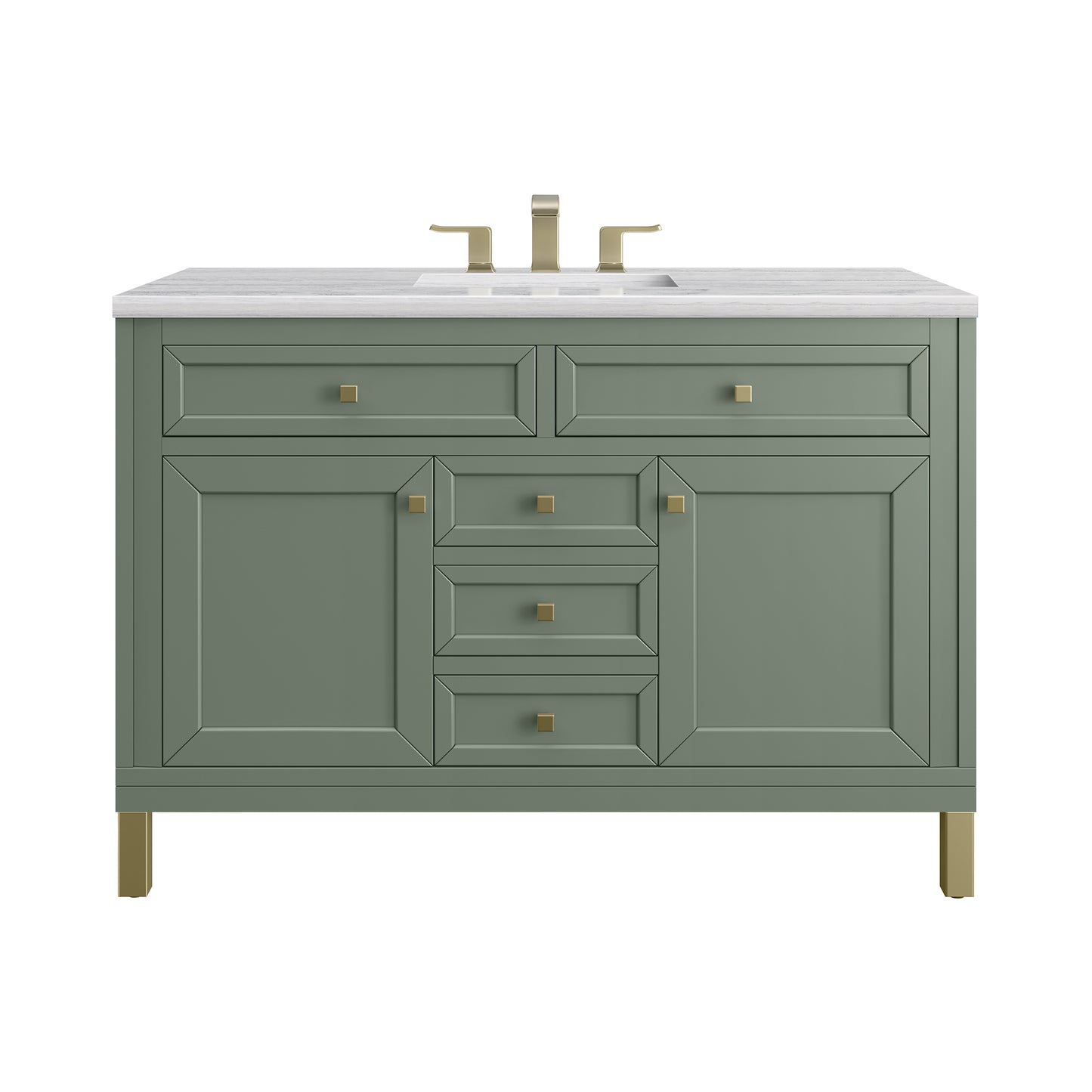 James Martin Chicago 48" Single Vanity, Smokey Celadon - Luxe Bathroom Vanities