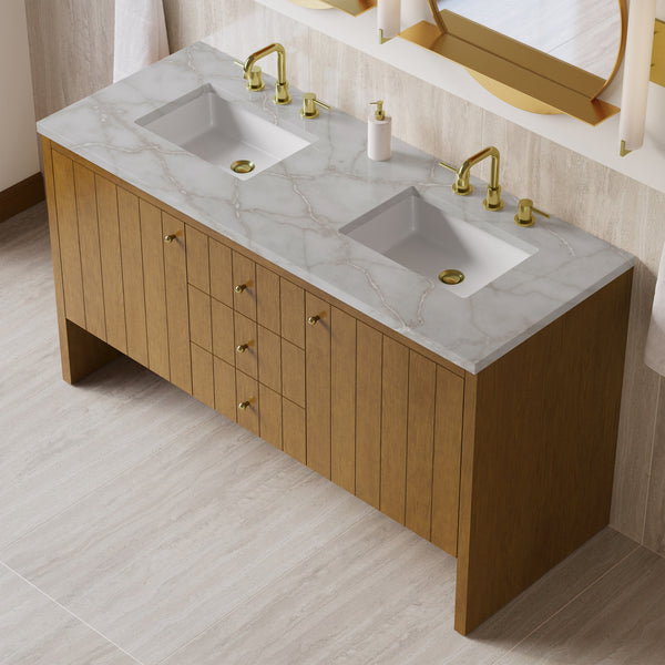 James Martin Hudson 60" Double Vanity with 3 CM Countertop