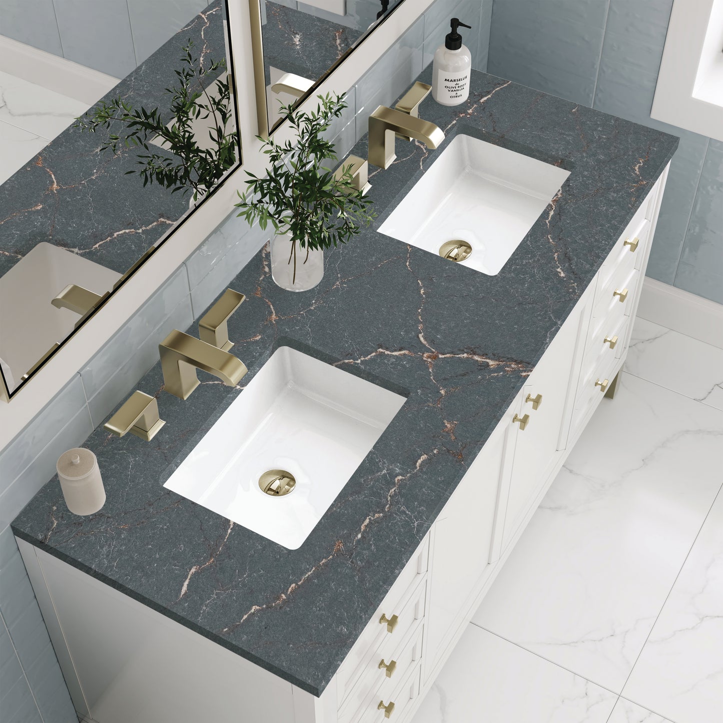 James Martin Chicago 60" Double Vanity with 3 CM Countertop