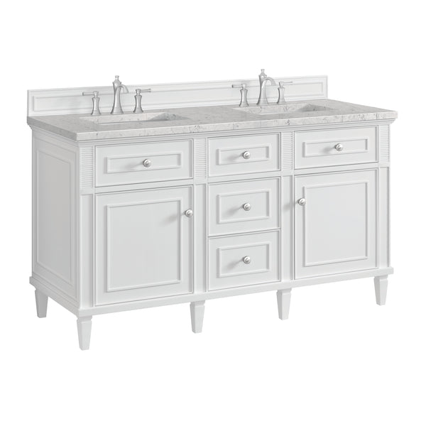 James Martin Lorelai 60" Double Vanity with 3 CM Countertop & FreePower Wireless Charger