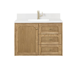 James Martin Laurent 36" Single Vanity with Single Hole 3 CM Countertop and Matching Backsplash