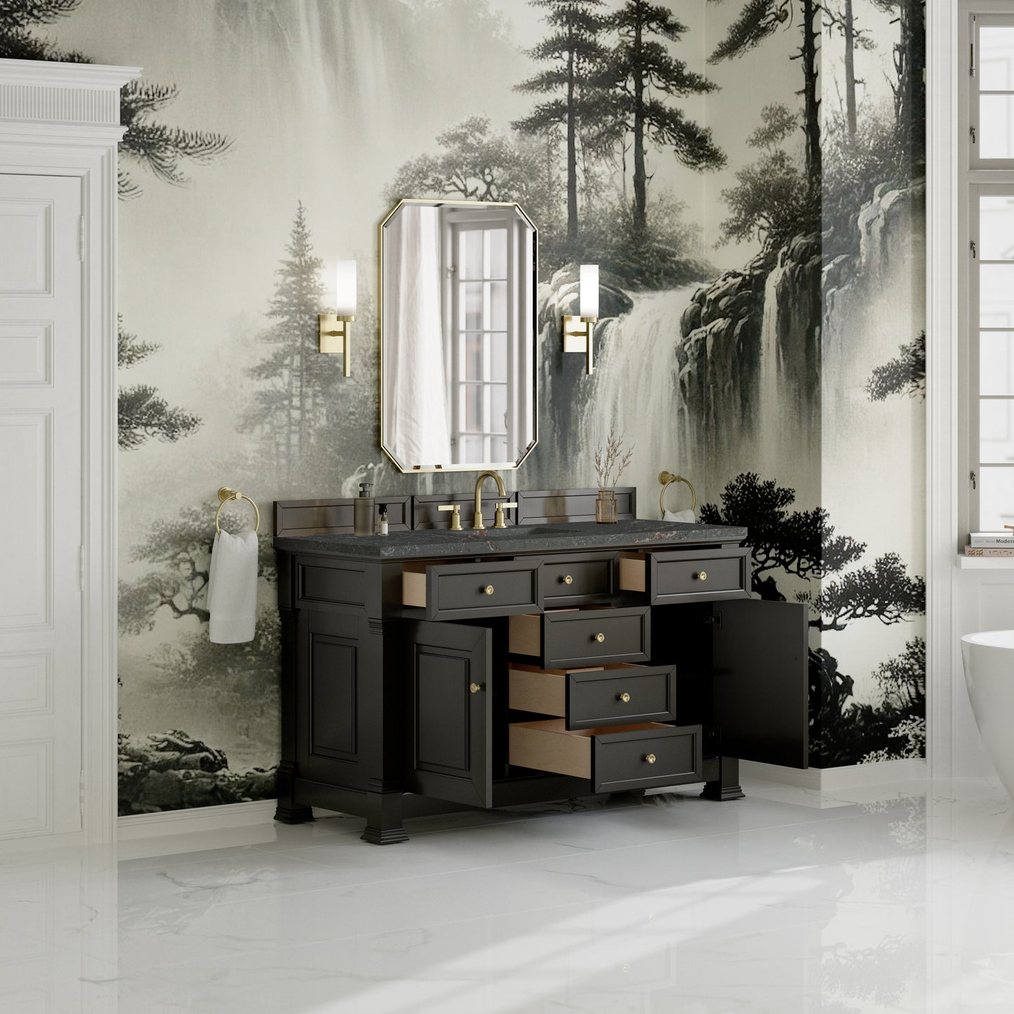 James Martin Brookfield 60" Single Vanity with 3CM Countertop & FreePower Wireless Charger