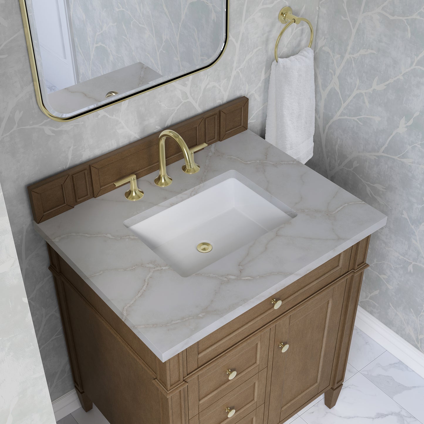 James Martin Brittany 30" Single Vanity with 3 CM Countertop