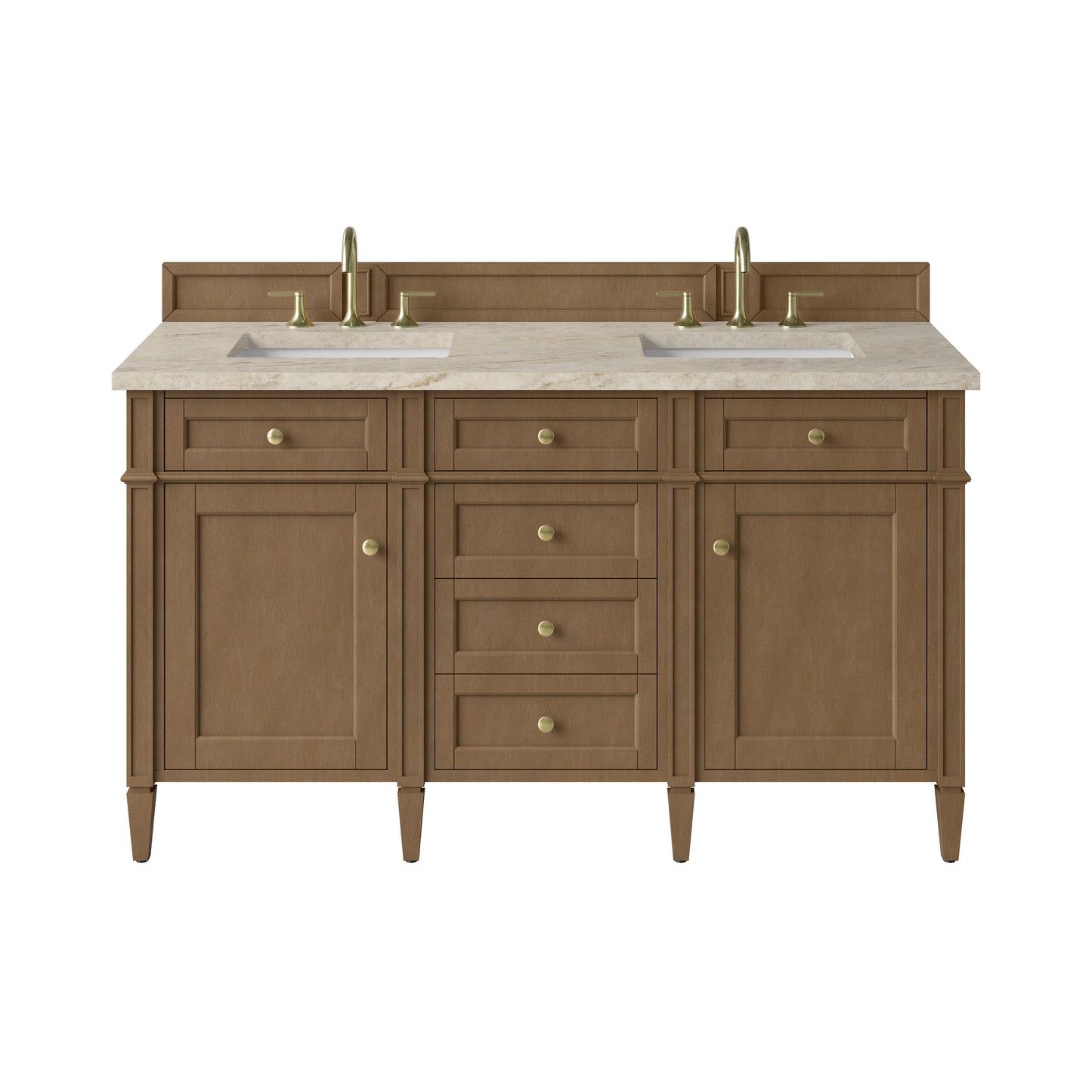 James Martin Brittany 60" Double Vanity with 3 CM Countertop & FreePower Wireless Charger