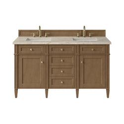 James Martin Brittany 60" Double Vanity with 3 CM Countertop & FreePower Wireless Charger