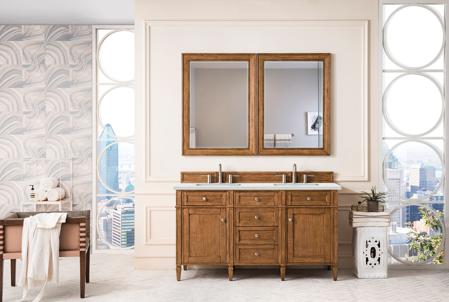 James Martin Brittany 60" Double Vanity with 3 CM Countertop