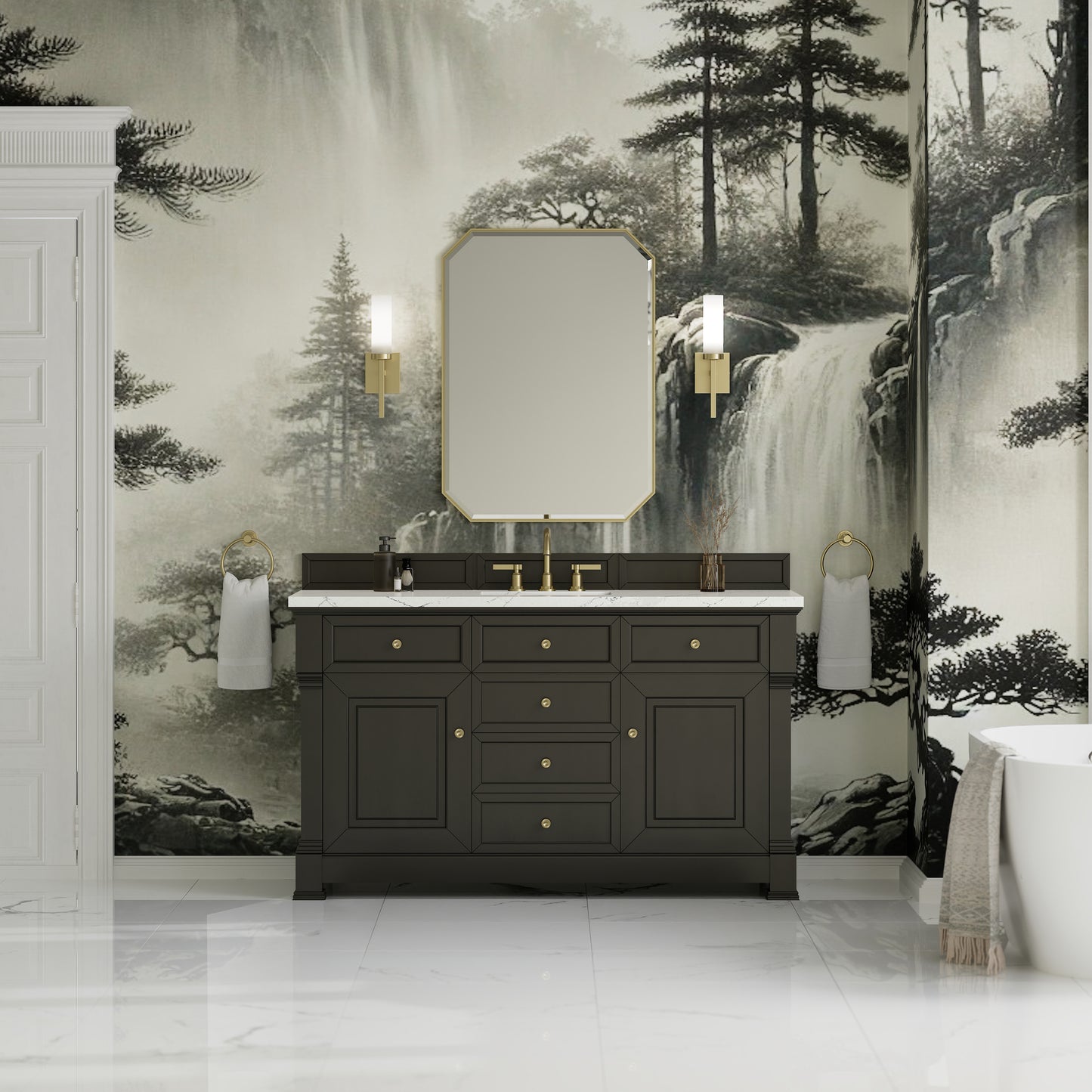 James Martin Brookfield 60" Single Vanity with 3CM Countertop & FreePower Wireless Charger