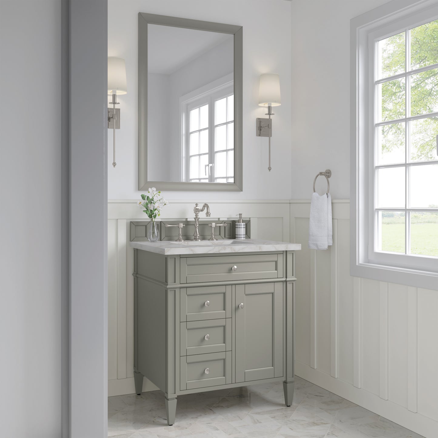 James Martin Brittany 30" Single Vanity with 3 CM Countertop