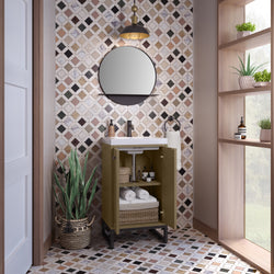 James Martin Chianti Single Vanity with White Glossy Composite Stone Top