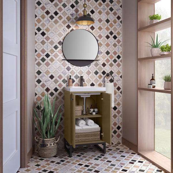 James Martin Chianti Single Vanity with White Glossy Composite Stone Top