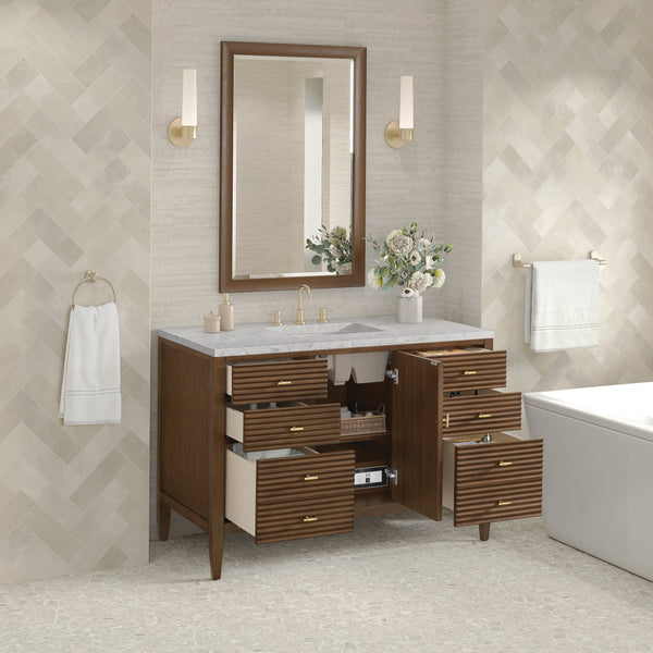 James Martin Myrrin 48" Single Vanity with 3 CM Countertop & FreePower Wireless Charger