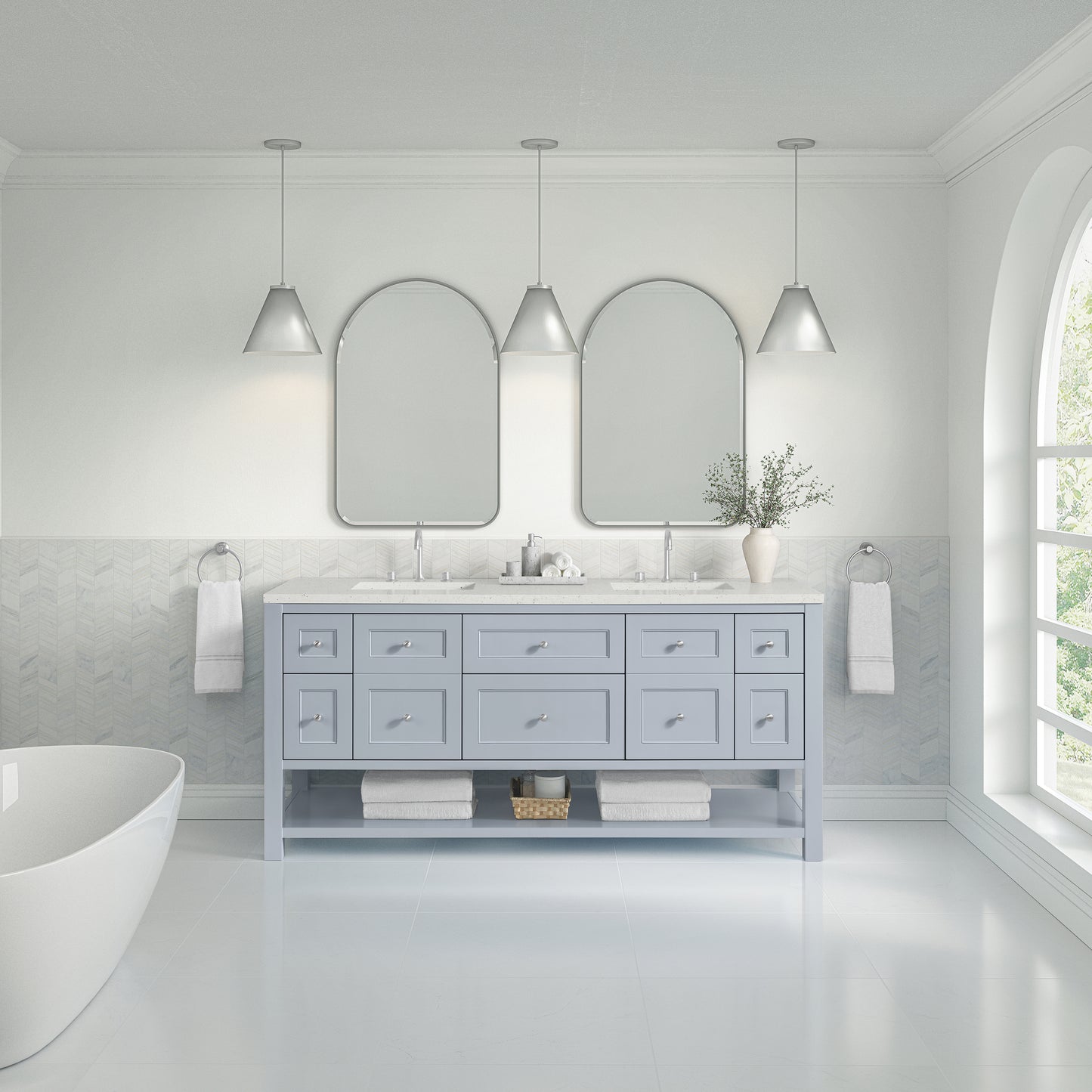 James Martin Breckenridge 72" Double Vanity w/ 3 CM Countertop