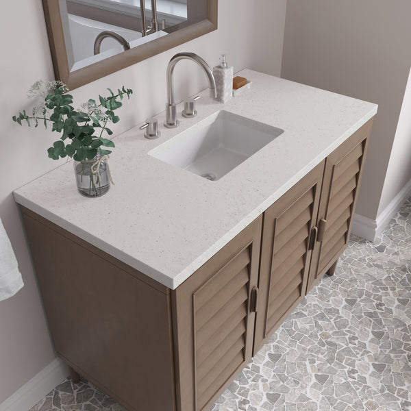 James Martin Portland 48" Single Vanity Whitewashed Walnut with 3 CM Countertop