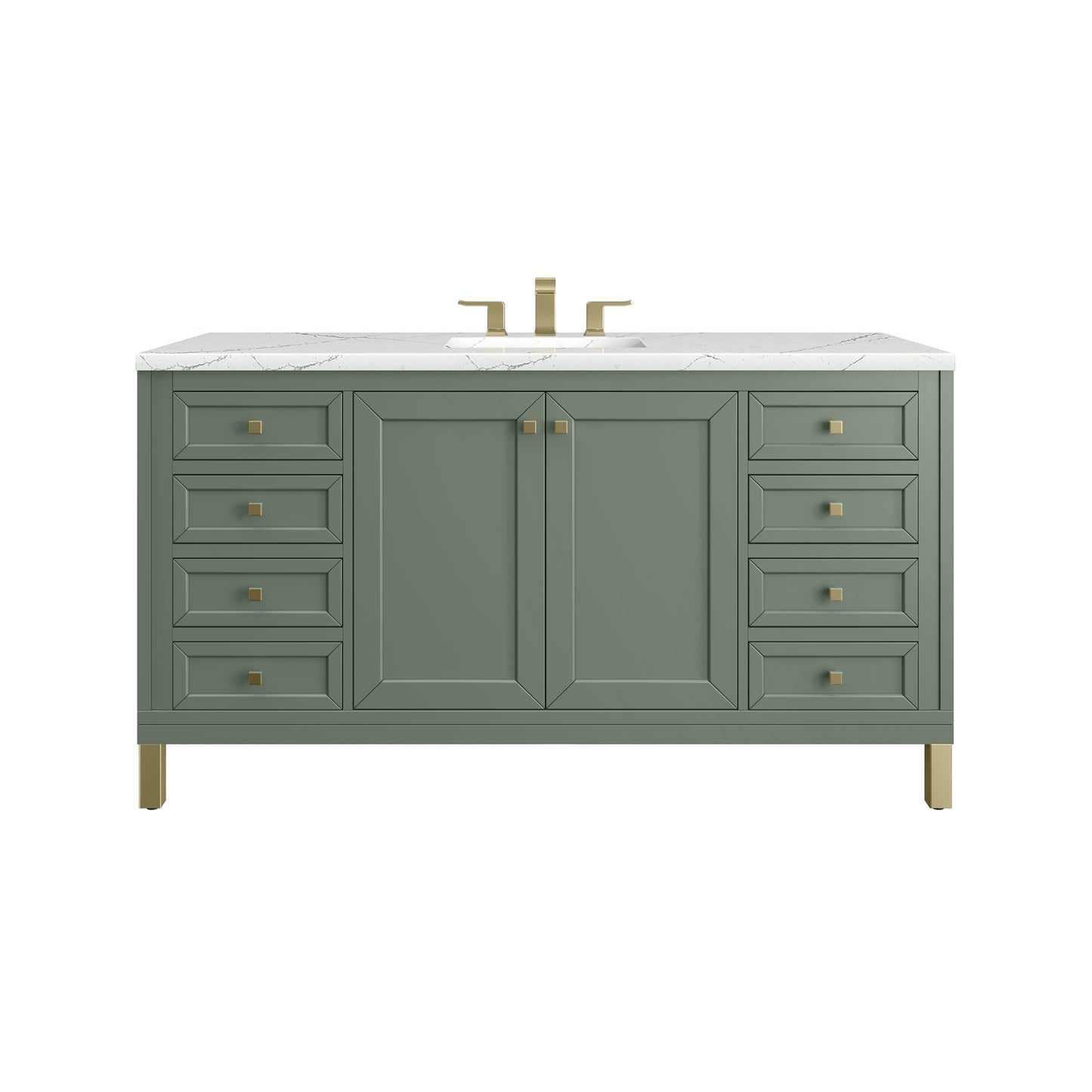 James Martin Chicago 60" Single Vanity with 3 CM Countertop & FreePower Wireless Charger