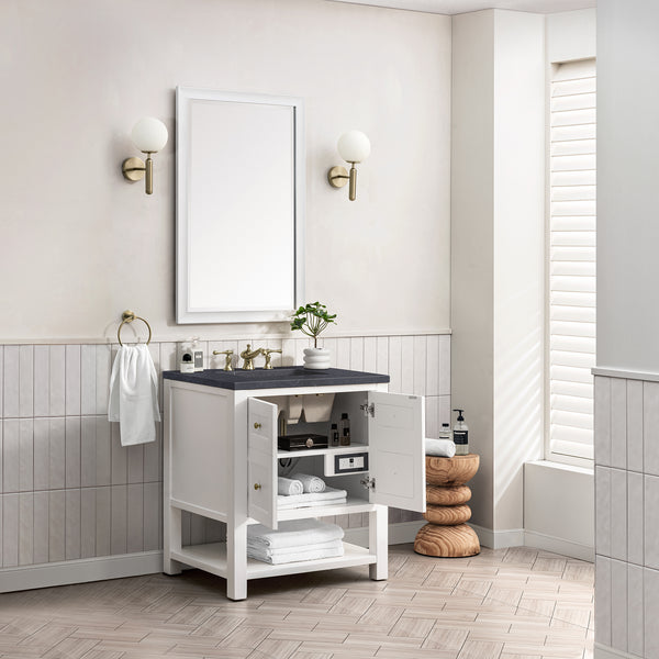 James Martin Breckenridge 30" Single Vanity, Bright White - Luxe Bathroom Vanities
