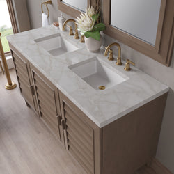 James Martin Portland 60" Double Vanity Whitewashed Walnut with 3 CM Countertop