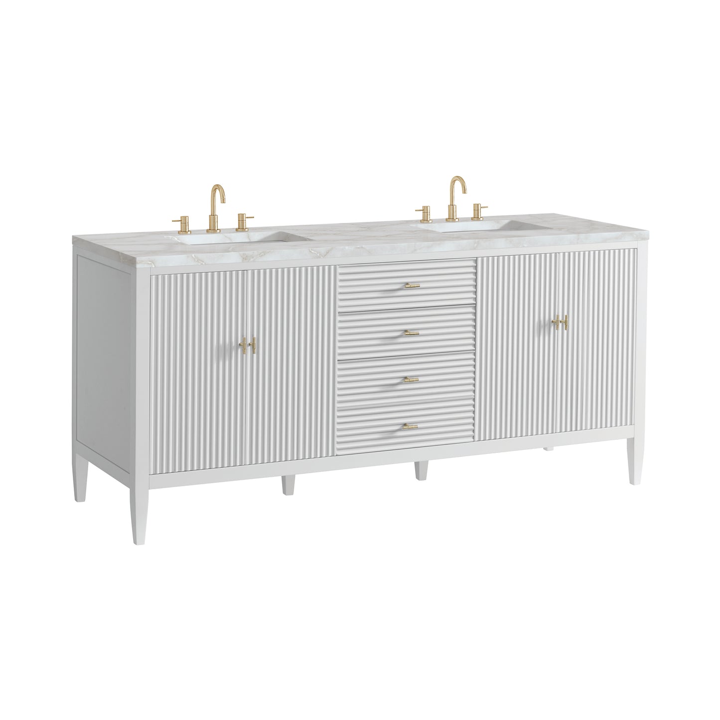 James Martin Myrrin 72" Double Vanity with 3 CM Countertop & FreePower Wireless Charger