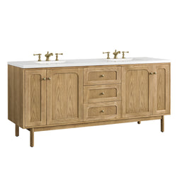 James Martin Laurent 72" Double Vanity, Light Natural Oak