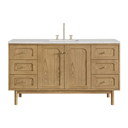 James Martin Laurent 60" Single Vanity with 3 CM Countertop & FreePower Wireless Charger