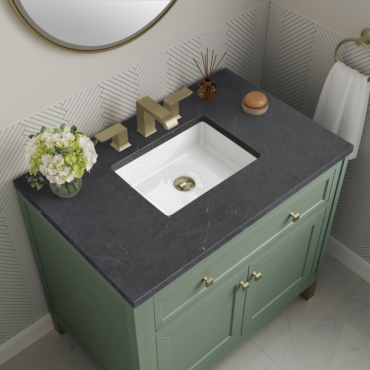 James Martin Chicago 36" Single Vanity with 3 CM Countertop