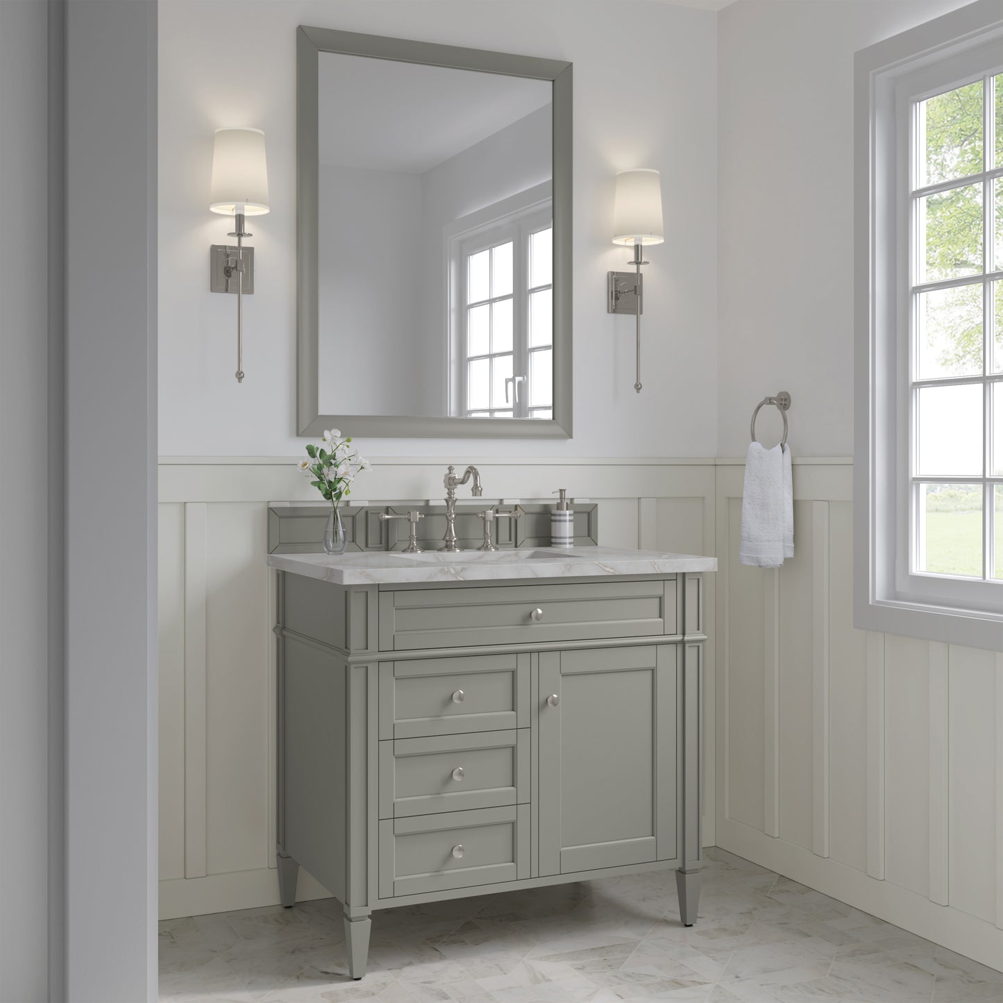 James Martin Brittany 36" Single Vanity with 3 Countertop