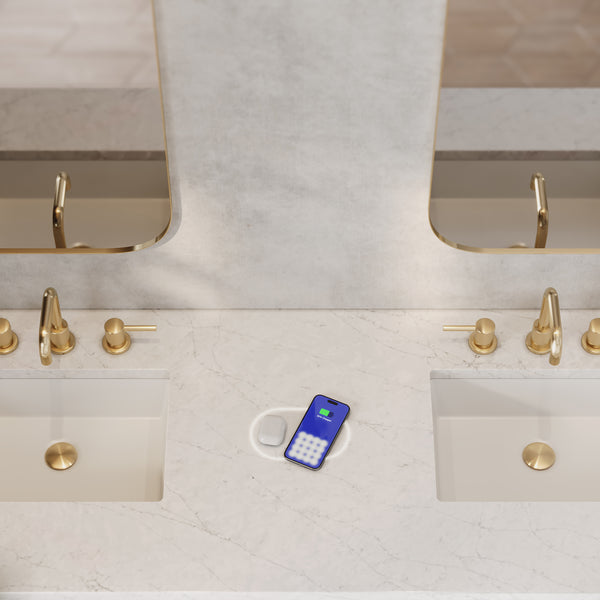 James Martin Laurent 72" Double Vanity with 3 CM Countertop & FreePower Wireless Charger